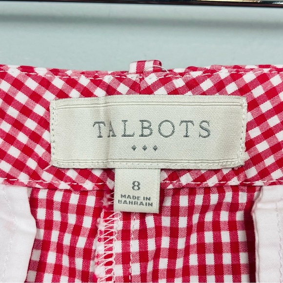 Talbots pink gingham Bermuda style flat front cotton spandex shorts, size
8. - Picture 6 of 7